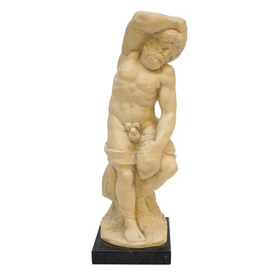BEARDED SLAVE RUGGERI ITALY after MICHELANGELO. The statue was made by the Italian sculptor Gino 