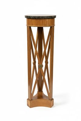 VINTAGE NEOCLASSICAL MARBLE TOP PEDESTAL. Vintage Neoclassical Green Marble Top Pedestal. 