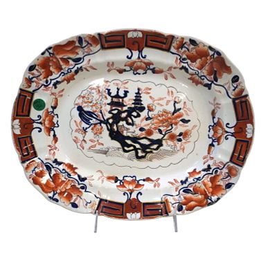 19TH c MASONS IRONSTONE IMARI PLATTER. Hand Painted 19th-C. English Mason’s Ironstone Imari 