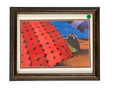 JONATHAN GREEN THE FIRE GRASS FRAMED. 1993 Color Print "Fire Grass" by Jonathan Green. 