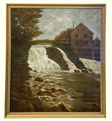 ARTHUR W. MOORE (1840-1913) OLD MILL NEW YORK OIL PAINTING. Arthur W. Moore (British/American 