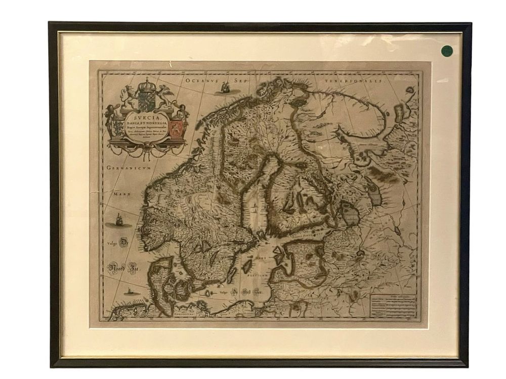 Lot 154: ANTIQUE MAP OF SCANDINAVIA WILLEM BLAEU