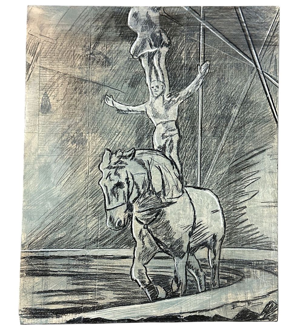 Lot 167: BENJAMIN FREY, MIXED MEDIA ON WOOD "INTO THE LIGHT"