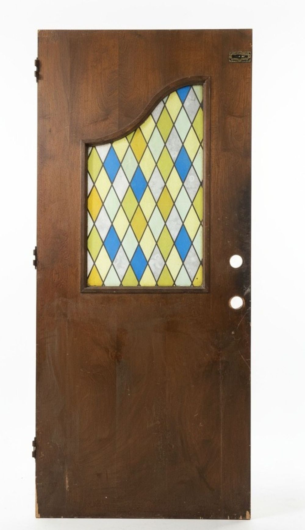 Lot 211: ARTS & CRAFTS STYLE STAINED GLASS DOOR