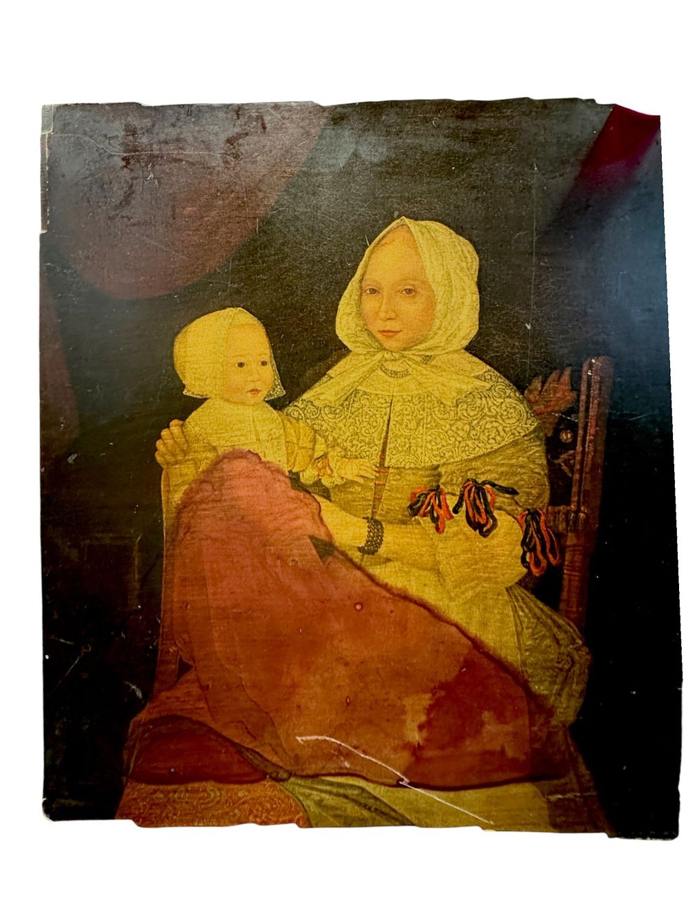 Lot 215: ELIZABETH FREAKE AND BABY MARY PRINT ON WOOD PANEL