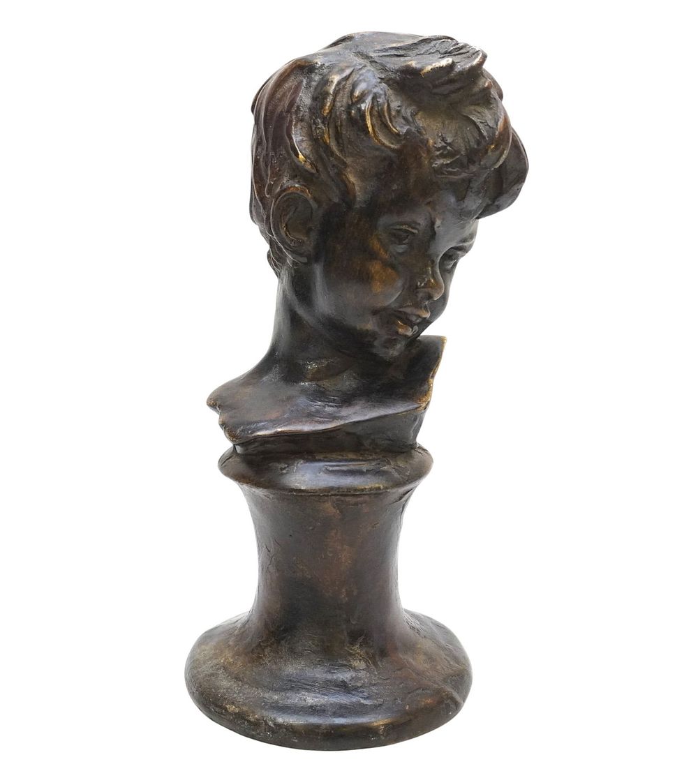 Lot 224: MID CENTURY PLASTER BUST OF BOY