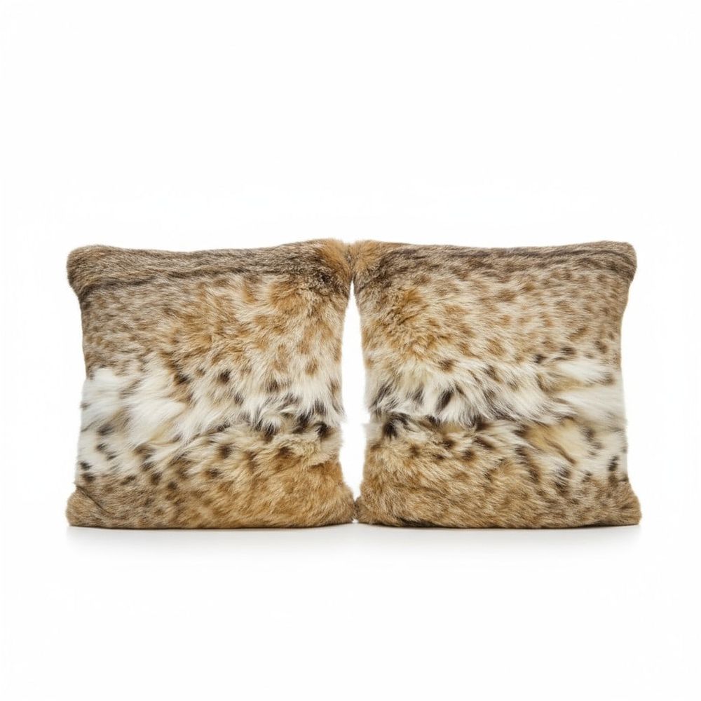 Lot 240: PAIR OF SILK AND FUR DECORATIVE PILLOWS