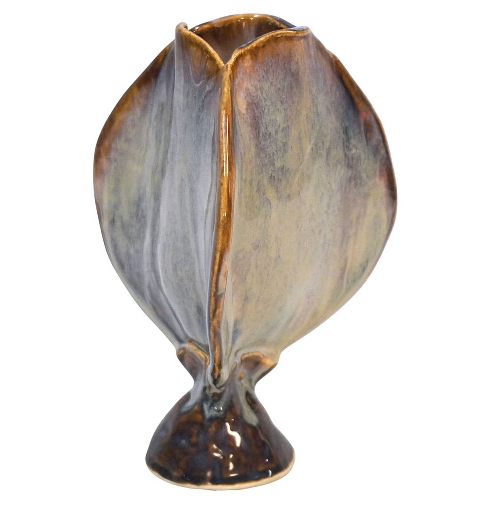 Lot 255: MID CENTURY HANDMADE POTTERY VASE