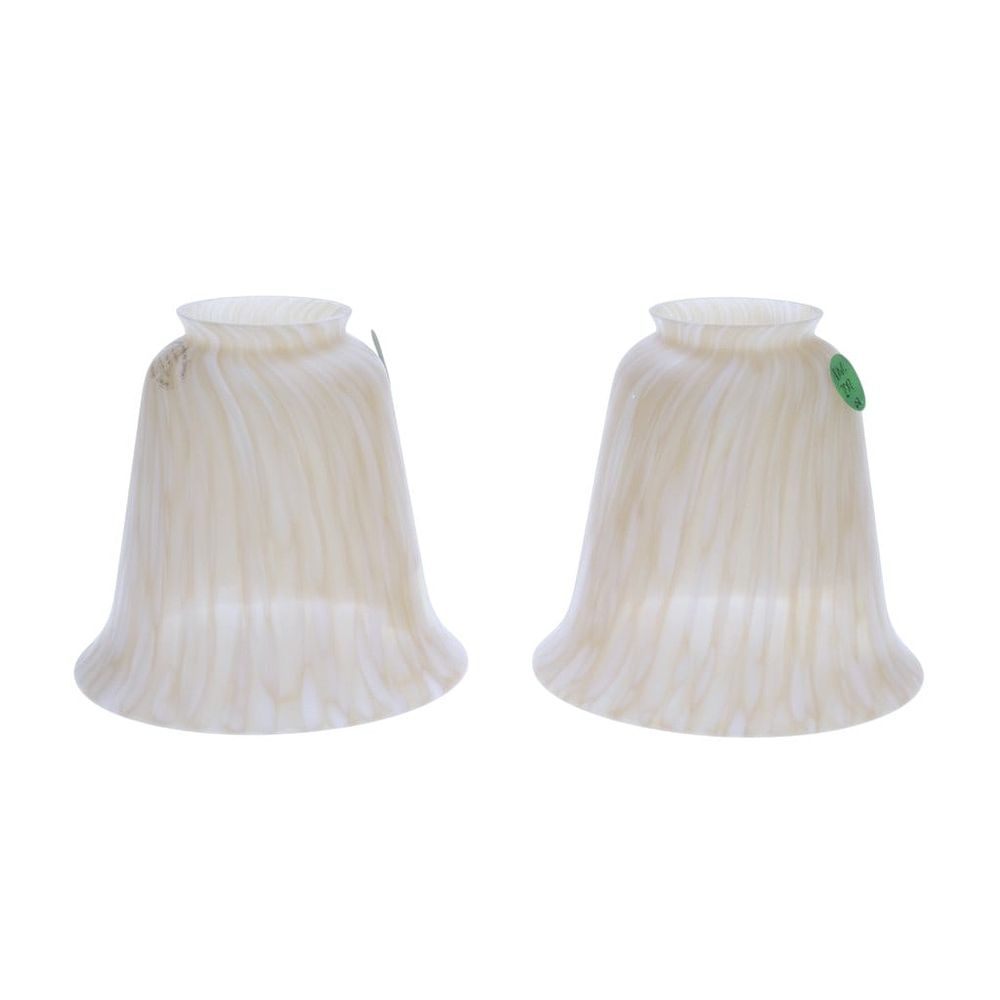 Lot 279: VINTAGE FRENCH VIANNE FRIT GLASS LAMPSHADES - A PAIR