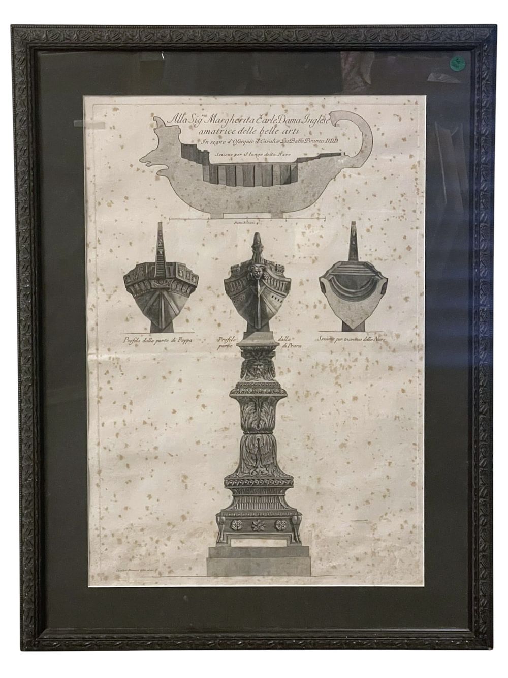 Lot 300: ETCHING OF A SHIP GIOVANNI BATTISTA PIRANESI 1780
