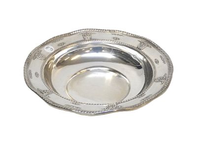 WALLACE STERLING SILVER ROSE POINT BOWL. Vintage 1940s Wallace Sterling Silver Rose Point 