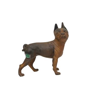 HUBLEY CAST IRON BOSTON TERRIER DOOR STOP. Original Hubley Cast Iron Boston Bull Terrier 