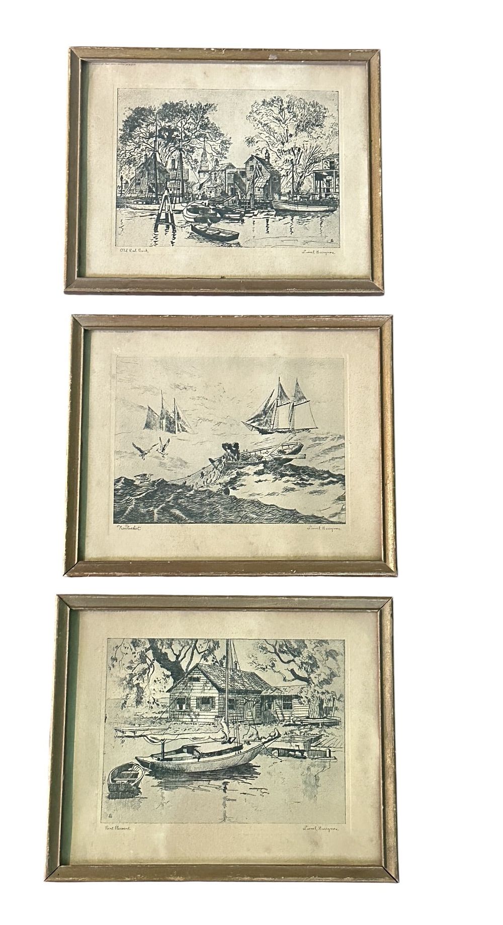 Lot 156: 3 LIONEL BARRYMORE (1878-1954) FRAMED BLOCK ETCHINGS
