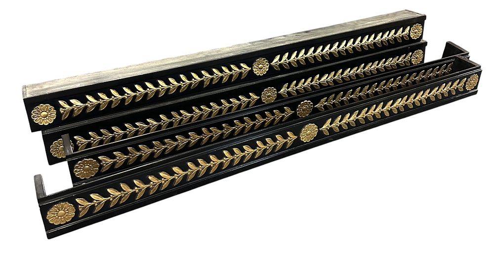 Lot 167: 4 FRENCH DIRECTOIRE EBONIZED & GILT VALANCES