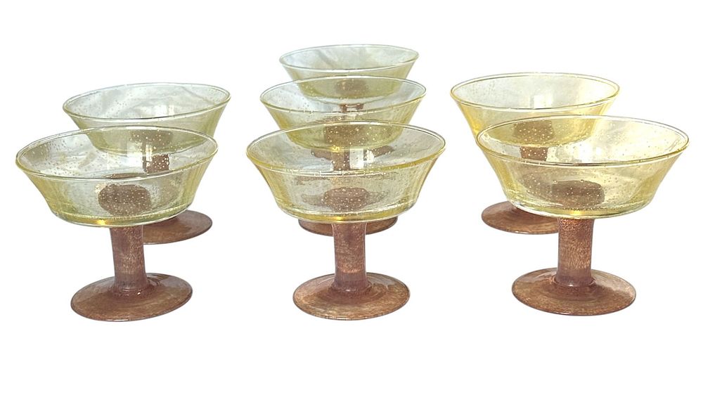 Lot 193: 7 VILLEROY & BOCH GALLO DESIGN HAND BLOWN FOOTED GLASSES
