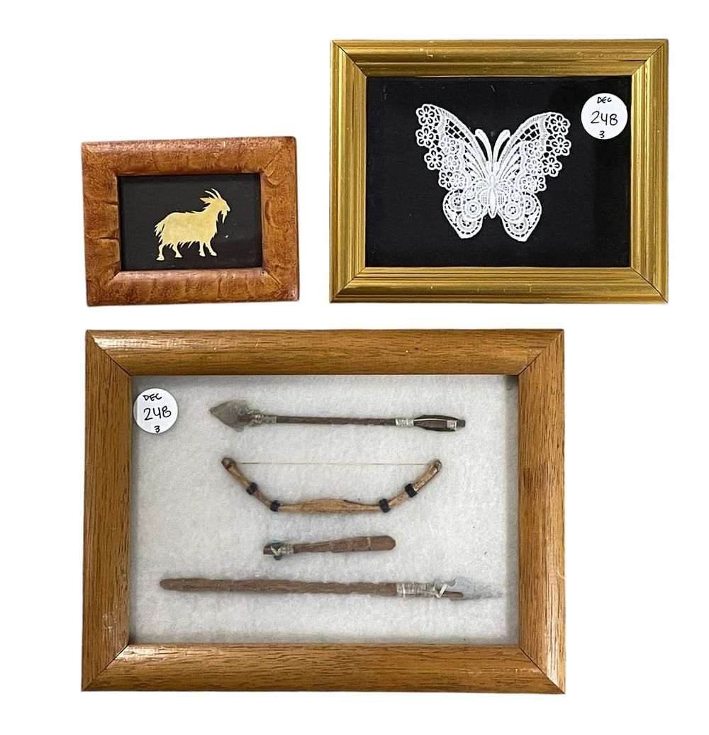 Lot 248: 3 VINTAGE MIX MEDIA ART PIECES