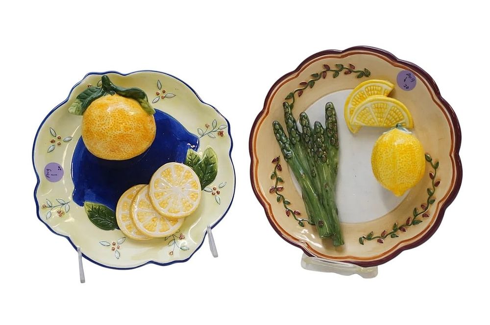 Lot 263: PAIR BELLA CASA BY GANZ TROMPE L'OEIL PLATES