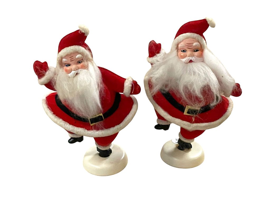 Lot 273: PAIR OF MID CENTURY SANTA FIGURINES
