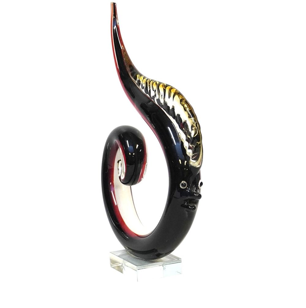 Lot 284: HAND BLOWN MURANO GLASS FISH SCULPTURE