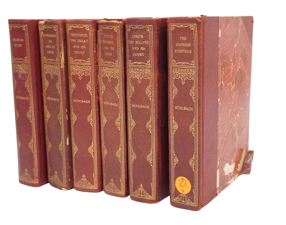 Lot 201: 6 ANTIQUE VOLUMES OF LOUISA MUHLBACH HISTORICAL NOVELS