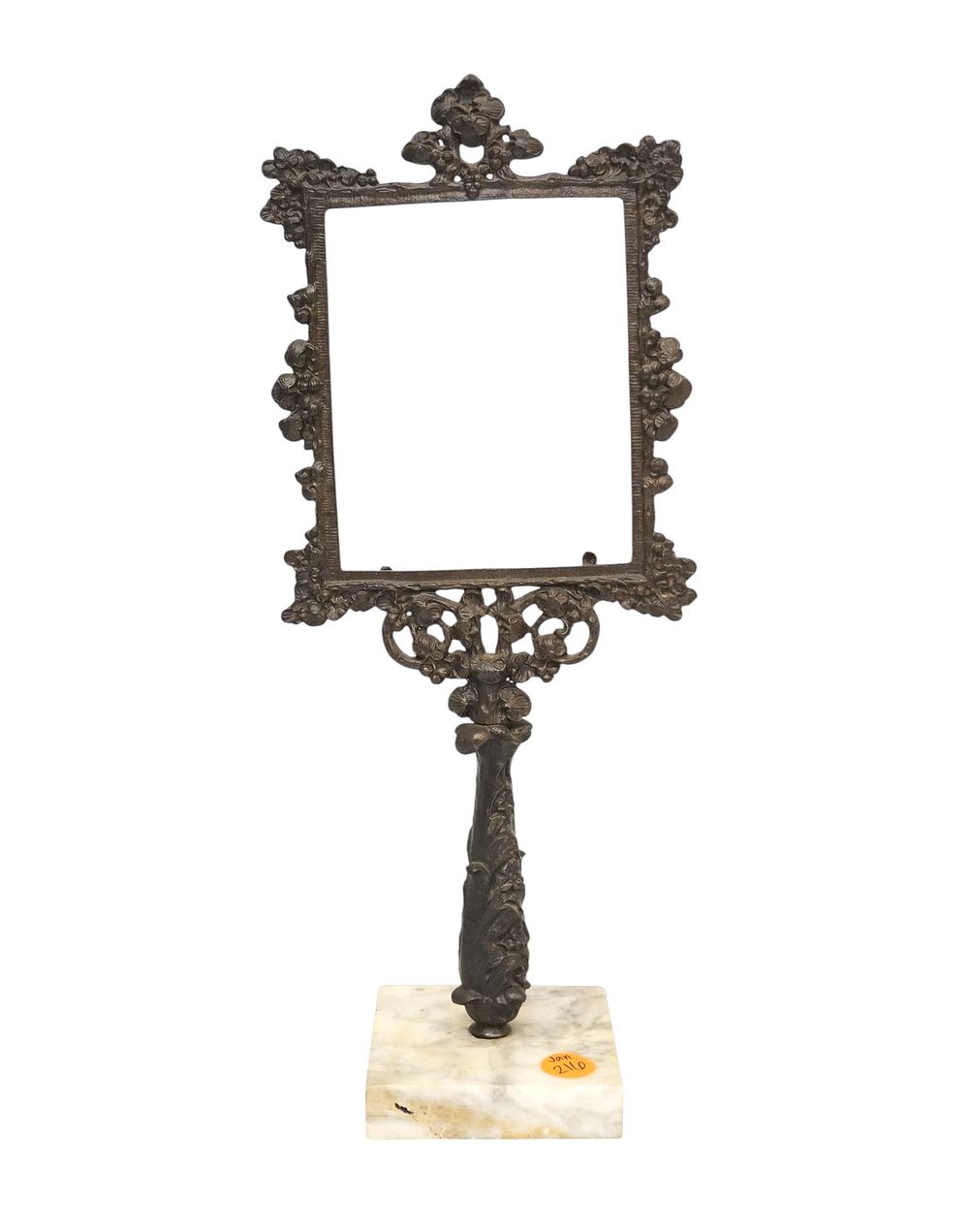 Lot 216: VICTORIAN IRON AND MARBLE PICTURE FRAME