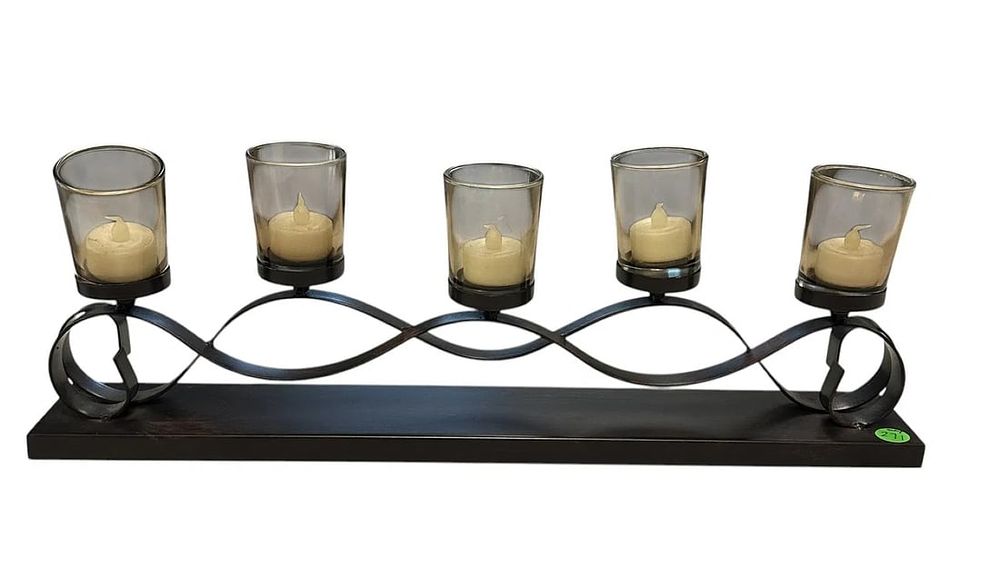 Lot 231: CONTEMPORARY METAL CANDLE HOLDER