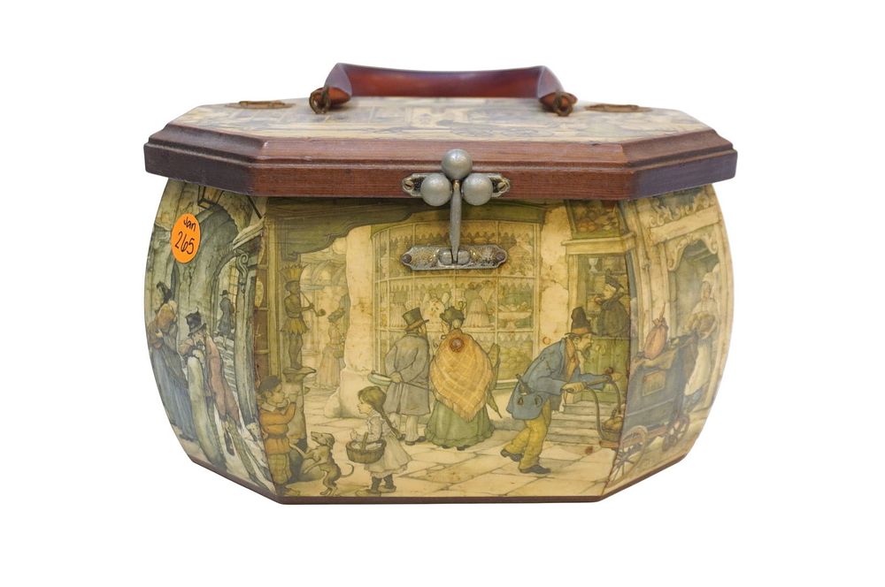 Lot 265: VINTAGE ANTON PIECK DECOUPAGE PURSE