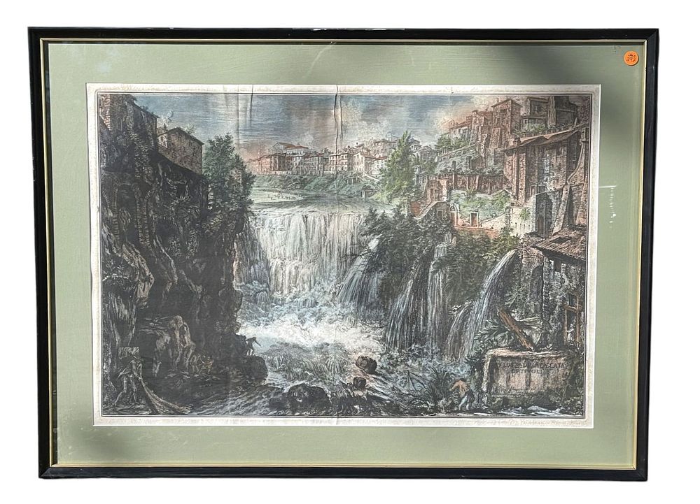 Lot 292: LARGE GIOVANNI B PIRANESI VEDUTA DELLA CASCATA DI TIVOLI
