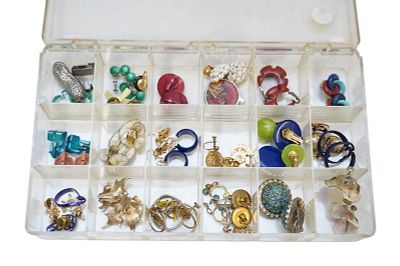 48 PAIR VINTAGE CLIP ON EARRINGS. 48 Pair Vintage Clip on Earrings. In Divided Boxes. Boxes 6 