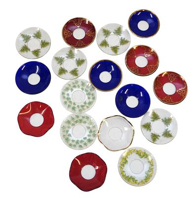 15 VINTAGE GLASS BOBECHE DRIP GUARDS. 15 Vintage Varied Glass Bobeches Drip Guard for Taper 