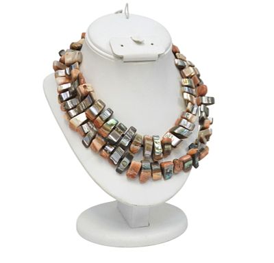 ESTATE VINTAGE MIRIAM HASKELL ABALONE NECKLACE. Estate Vintage Miriam Haskell Abalone Shell 