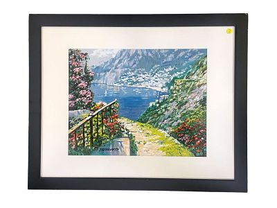 HOWARD BEHRENS (1933-2014) LTD ED LTHO POSITANO. Gorgeous limited edition lithograph from 