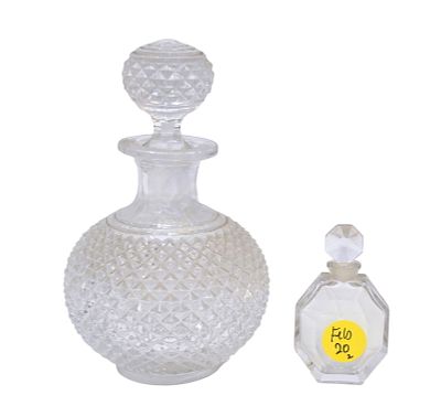 2 BACCARAT CRYSTAL PERFUME / COLOGNE BOTTLES. 1 - Baccarat Diamant Biseau Cologne / Perfume 