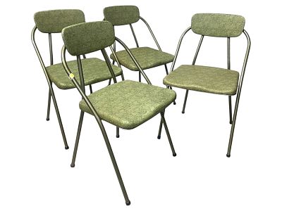 4 MID CENTURY 1950-60 STYLAIRE ATOMIC FOLDING CHAIRS. 4 MCM Atomic 1950-60s Stylaire Hamilton 
