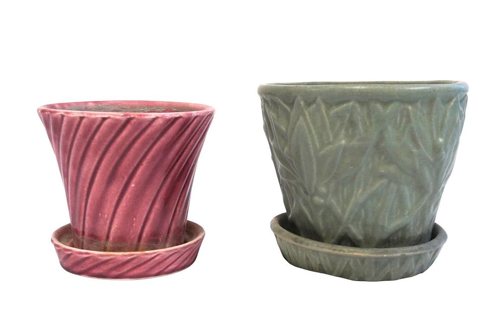 Lot 236: PAIR OF MCCOY POTTER FLOWER POTS
