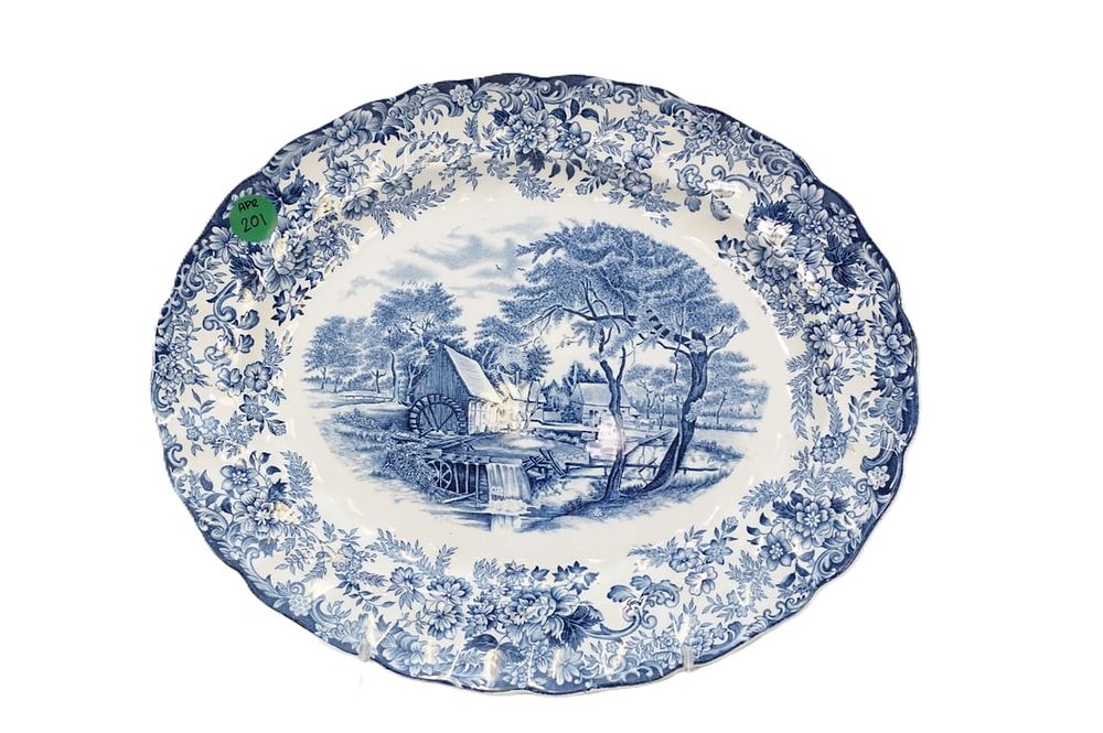 Lot 201: MILLSTREAM BLUE OVAL SERVING PLATTER BY JOHNSON BROS