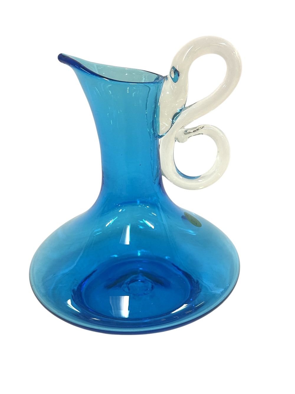 Lot 207: BISCHOFF BLOWN BLUE ART GLASS PITCHER