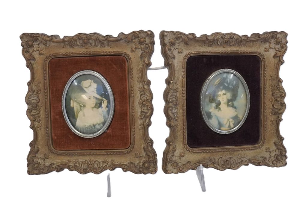 Lot 212: 2 CAMEO CREATIONS ORNATE OVAL PRINTS - ELIZABETH DUCHESS OF DEVONSHIRE AND LADY SHEFFIELD