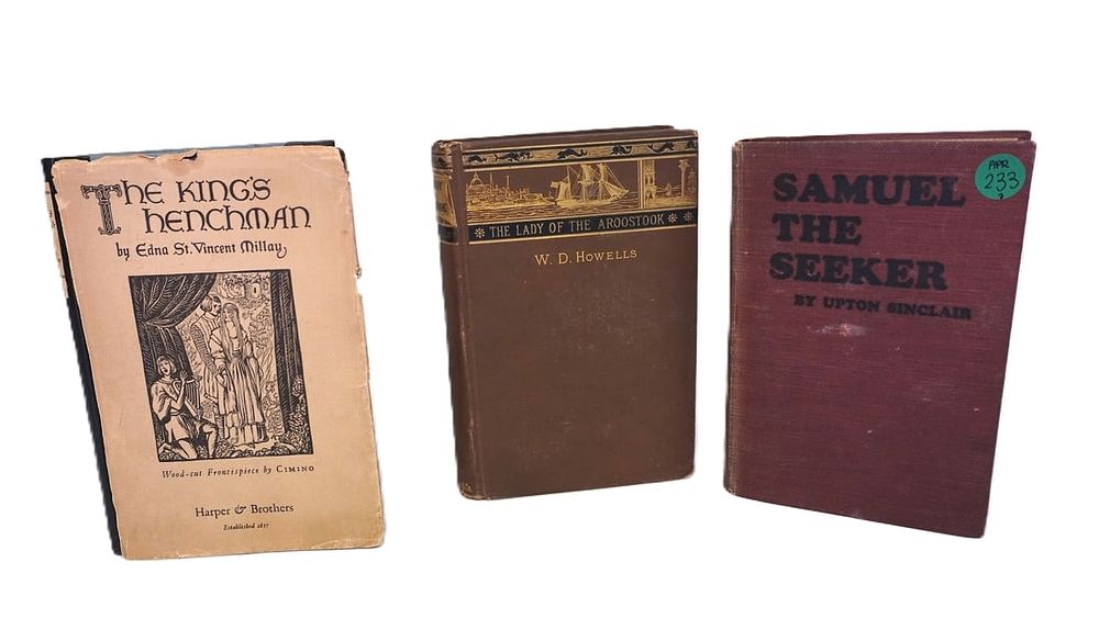 Lot 233: LOT OF 3 ANTIQUE BOOKS - MILLAY, HOWELL, AND SINCLAIR