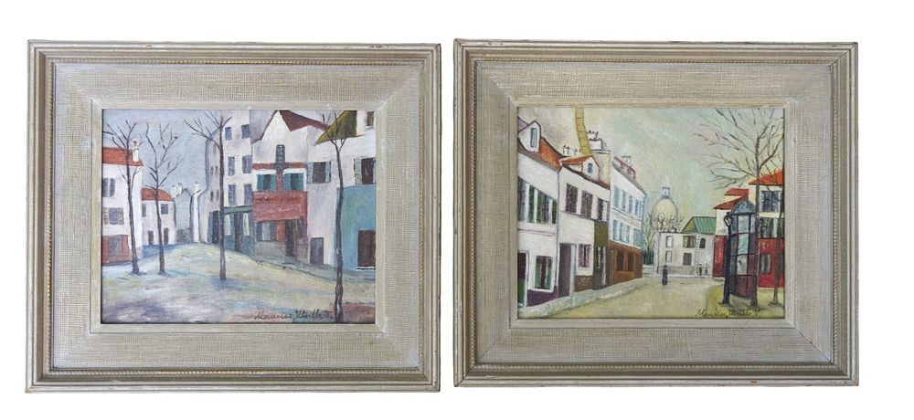 Lot 155: 2 MCM MAURICE UTRILLO (1883-1955) IN THE STYLE OF OIL ON BOARD
