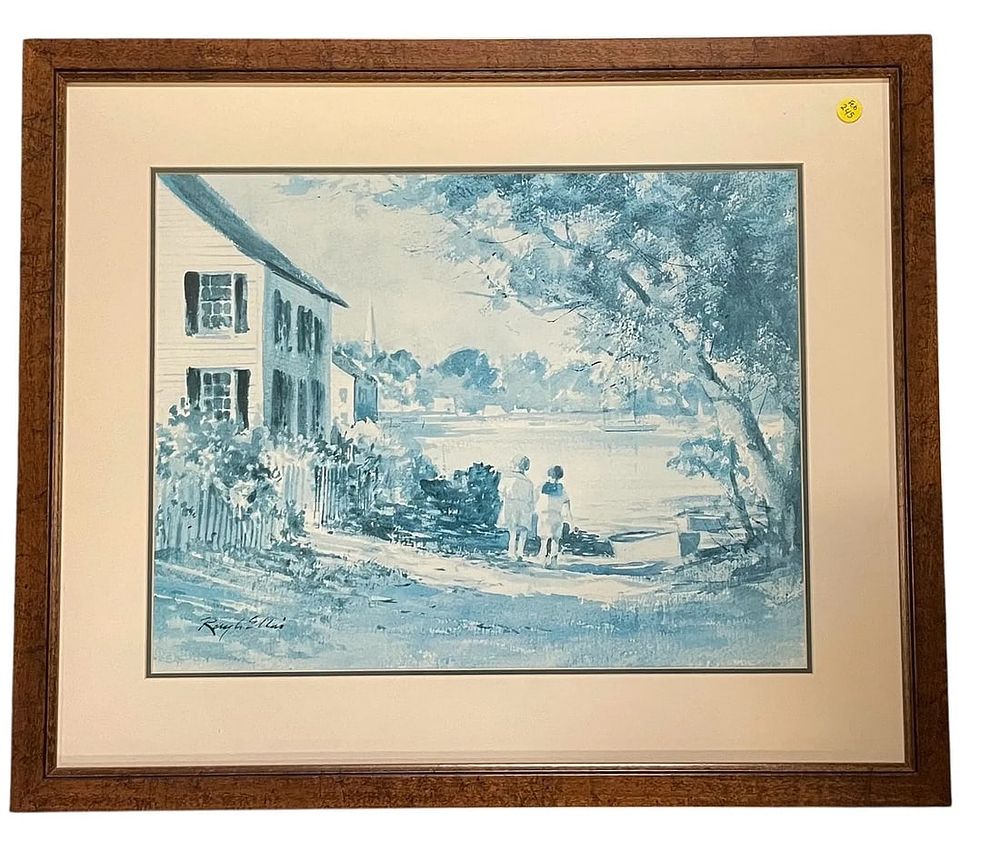 Lot 159: RAY ELLIS EDGARTOWN LANE FRAMED PRINT
