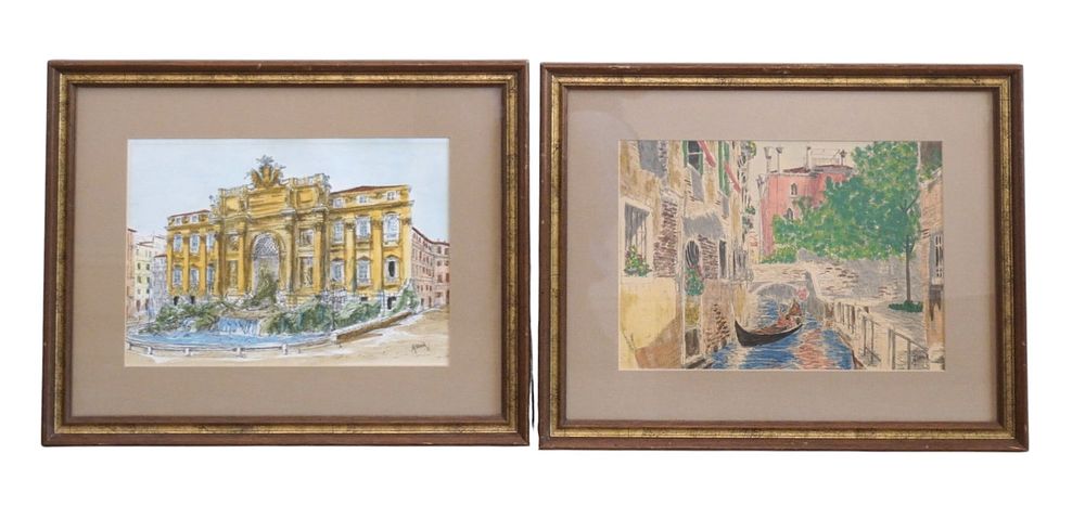 Lot 165: 2 GRAZIA CARTI MID CENTURY HAND COLORED LITHOGRAPHS