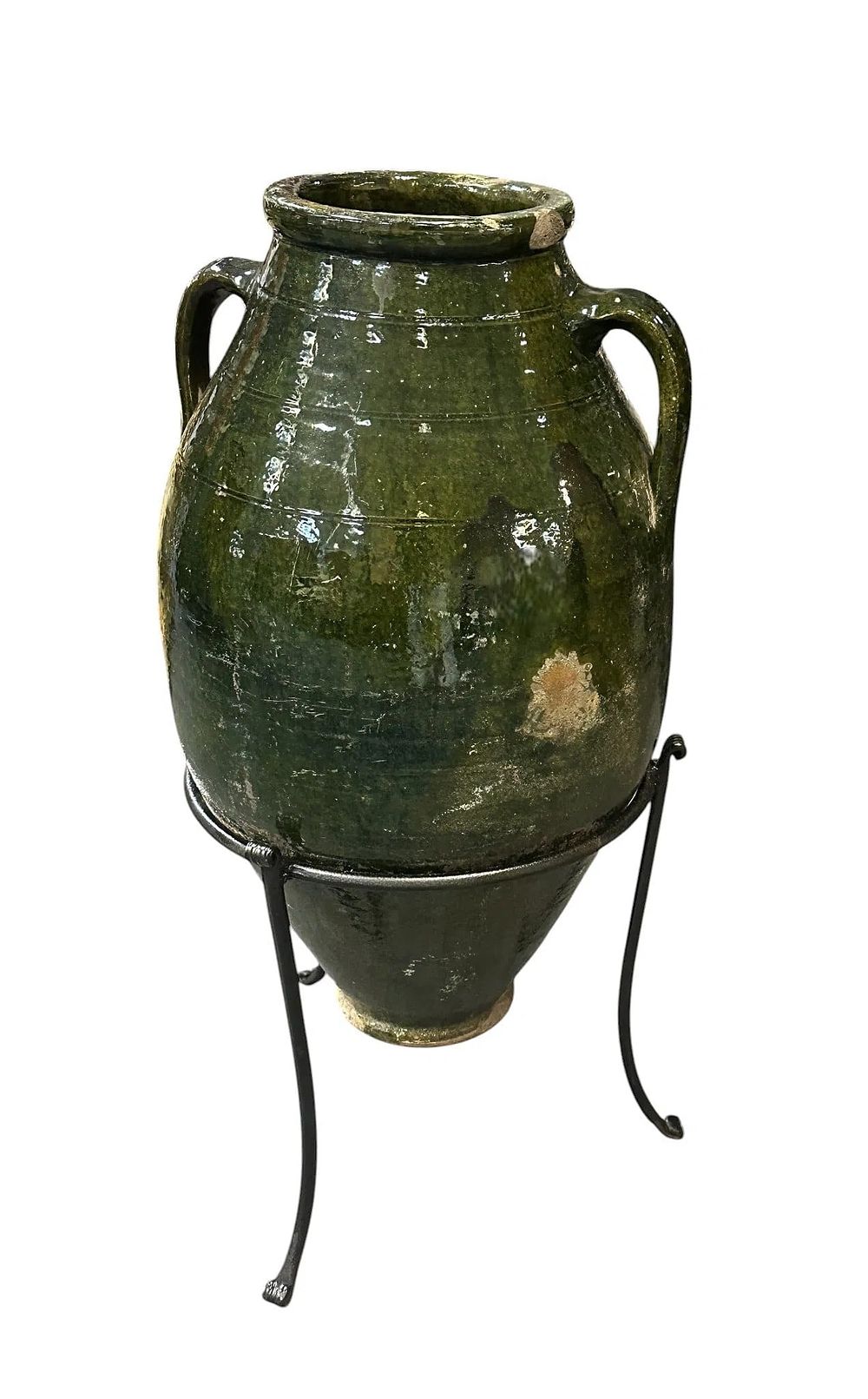 Lot 166: 19th CENTURY LARGE MEDITERRANEAN OLIVE JAR & STAND
