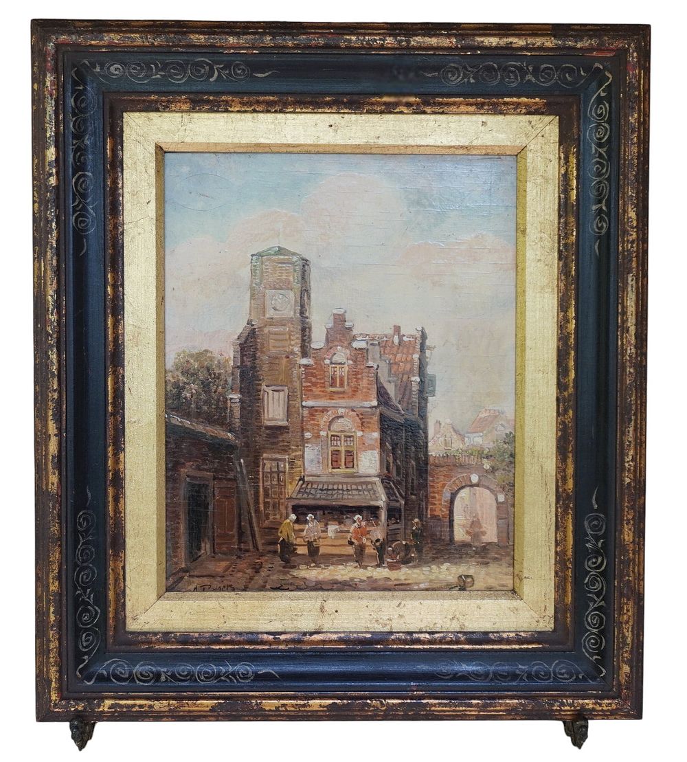 Lot 180: ANTON RUTGERS (1880-1949) AMSTERDAM MARKET OIL ON BOARD