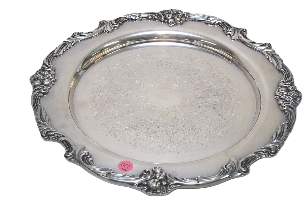 Lot 220: REED AND BARTON KING FRANCIS SILVERPLATE TRAY