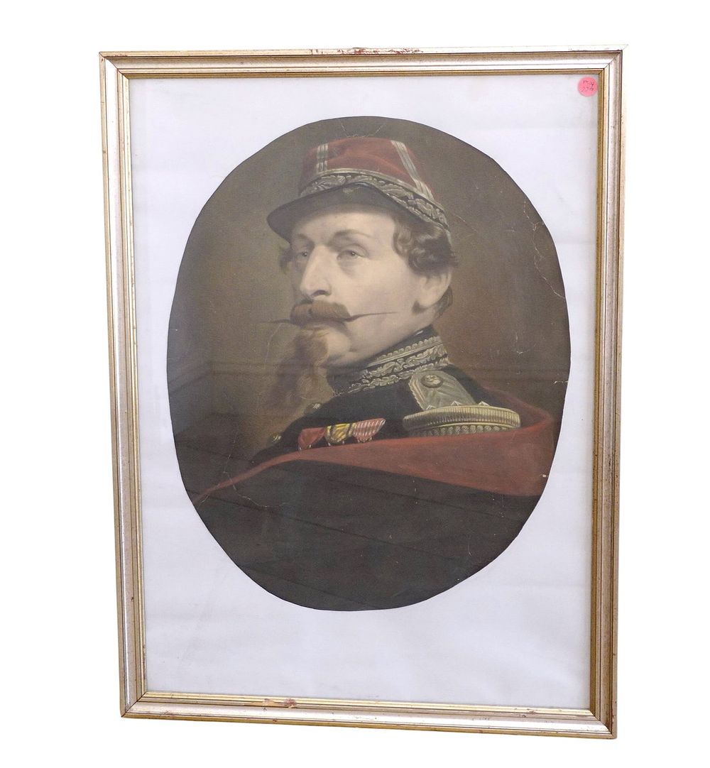 Lot 229: NAPOLEON III BY ADOLPHE YVON COLOR ENGRAVING