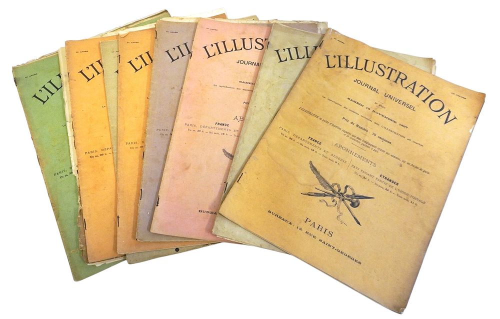 Lot 236: 10 ANTIQUE L'ILLUSTRATION JOURNAL UNIVERSEL NEWSPAPERS