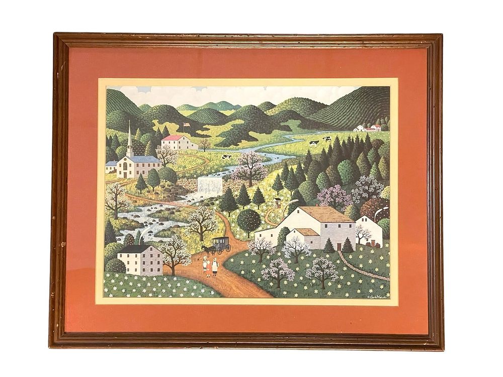 Lot 239: CHARLES WYSOCKI "COUNTRY ROAD" FRAMED PRINT