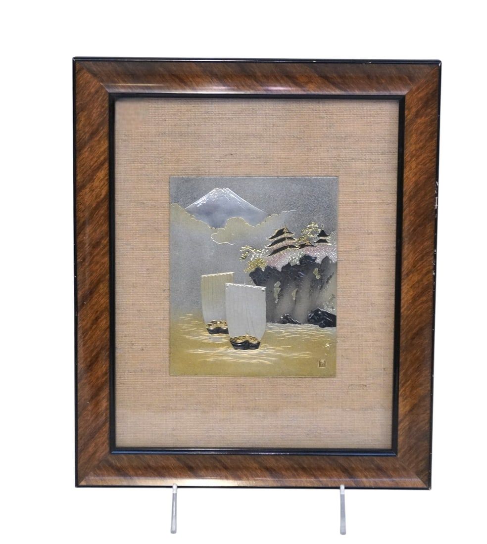 Lot 245: JAPANESE CHOKIN FRAMED ART