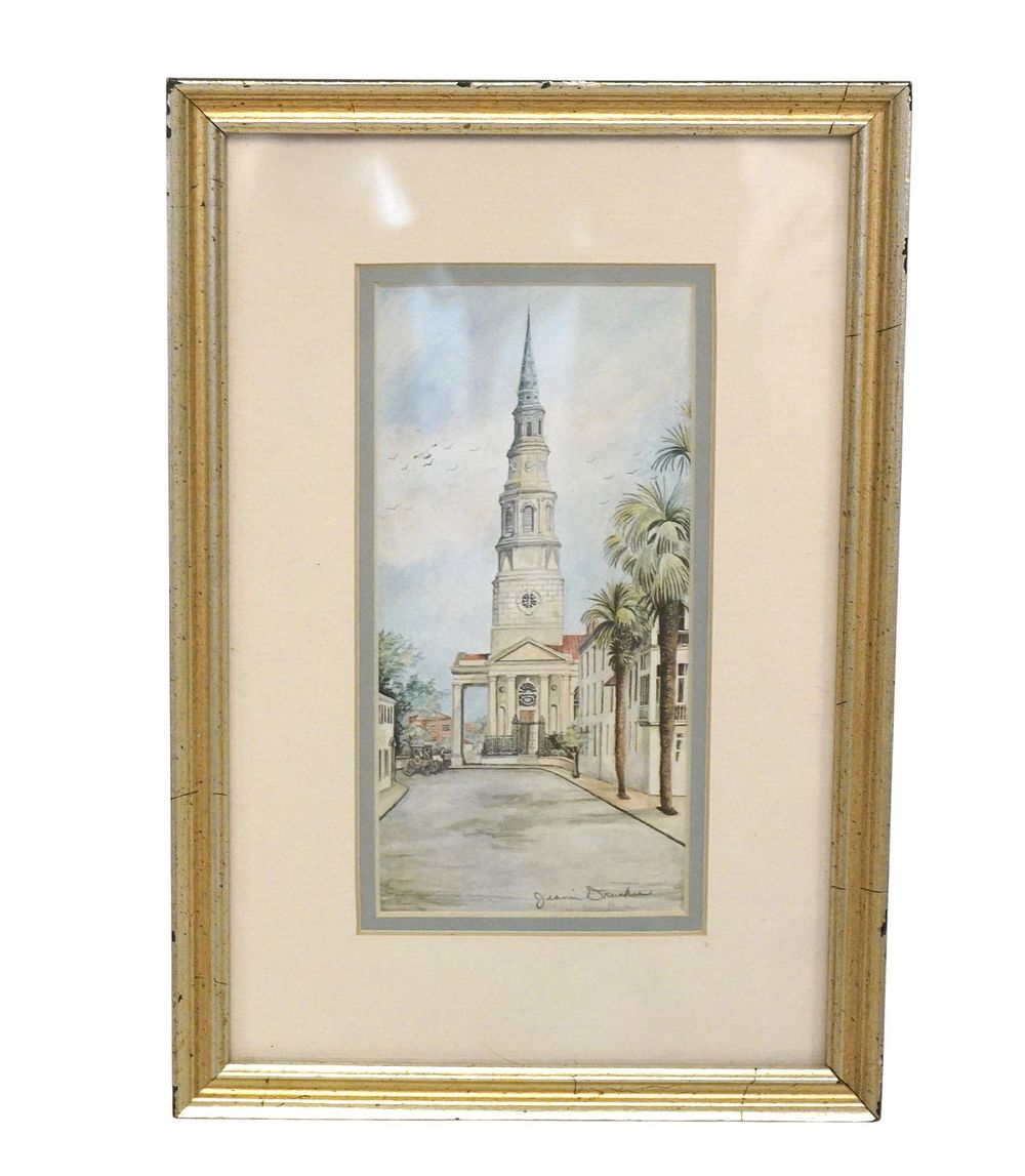 Lot 251: SIGNED JEANIE DRUCKER CHARLESTON PRINT